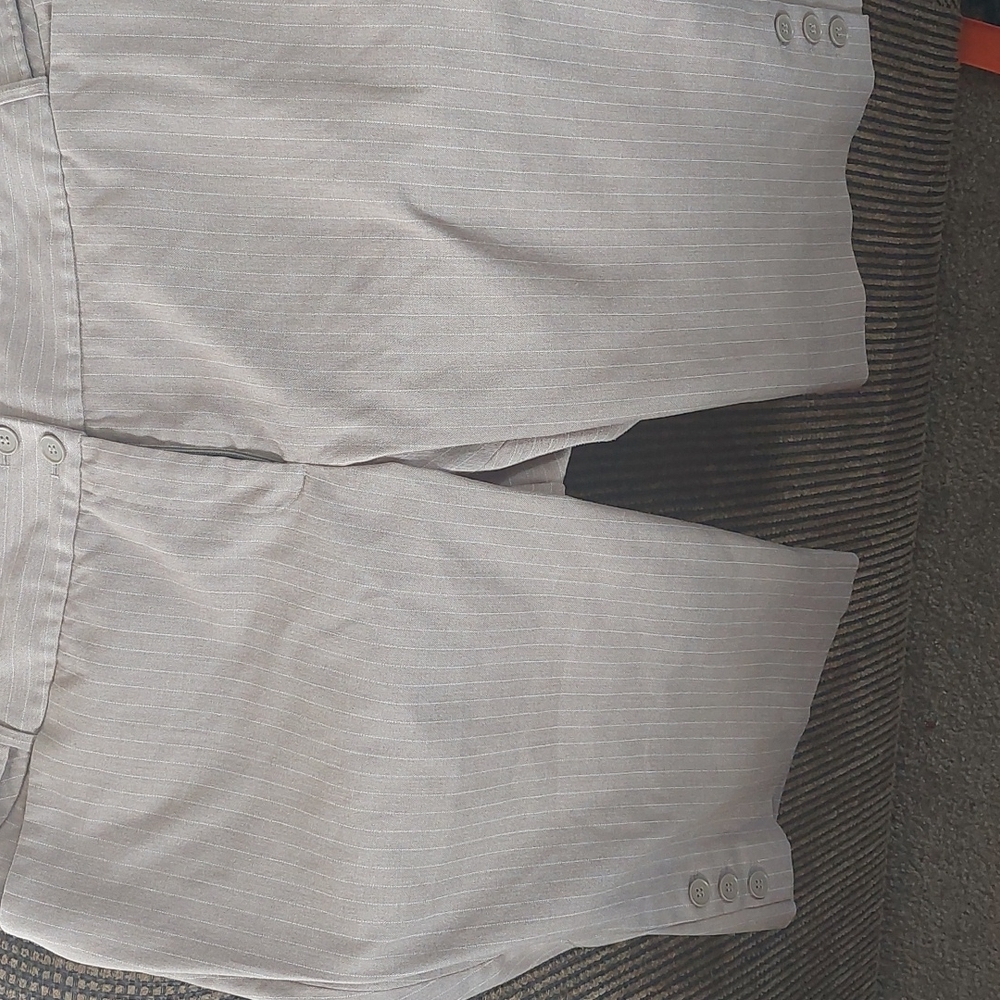 Lane Bryant Tan  Pinstriped Bermuda Shorts w/ Button Details on Waste and Cuffs